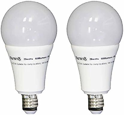 Illumin8 A21 LED Light Bulb, Dimmable, 20 watt, 3000K (100w Equiv), 2 Pack - I8A21-100.1600.20.1D(2PK)