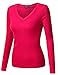Doublju Womens Long Sleeve V Neck Thermal Tee Shirts
