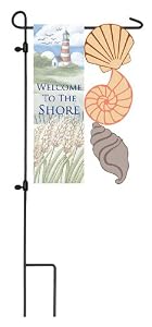 Welcome to the Seashore Sculpted Artistic Blend Garden Size Flag
