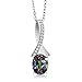 Gem Stone King 925 Sterling Silver Green Mystic Topaz Infinity Pendant Necklace for Women (2.42 Ct Oval with 18 Inch Silver Chain)