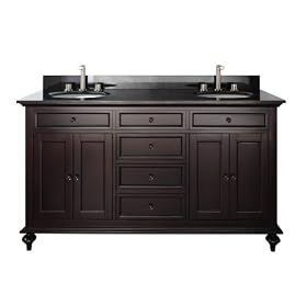 Avanity Merlot-VS60-ES 60-Inch Vanity Set and Double Undermount Sink, Espresso by Avanity