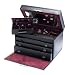Large sized black leather jewelery case (with small travel insert) by Wolf Designs