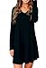 Face N Face Women's Cotton Knitted V Neck Long Sleeve Casual Skater Dress