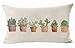 ASTIHN Cactus Potted Plants Cotton Linen Throw Pillow Cover Cushion Case Home Office Decorative Rectangle 12 X 20 inches