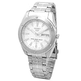 SEIKO5 (セイコー5) 腕時計 オートマチック メンズウォッチ ホワイトシルバーダイアル シルバーステンレスベルト SNZF31K1の画像