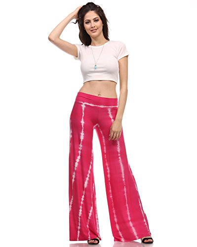 Womens Tie Dye Print Palazzo Pants High Waist Wide Leg Pants Maxi Pants
