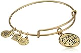 Alex and Ani Charity by Design "Because I Am A Girl" Rafaelian Gold Finish Expandable Bangle Bracelet