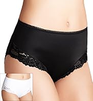 2 Pack Light Control Lace High Leg Knickers