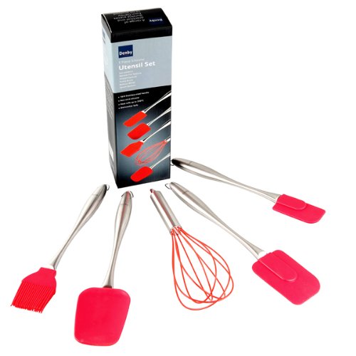 Denby Silicone 5-Piece Utensil Set, Red