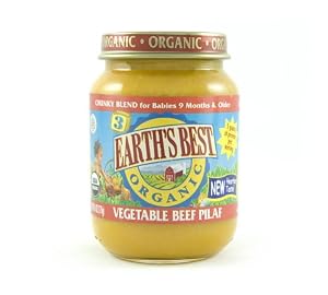 Earth's Best Junior Baby Food Organic - Vegetable Beef Pilaf Dinner, 6-Ounce Jars (Pack of 12)