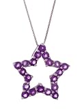 10K White Gold Amethyst Star Pendant