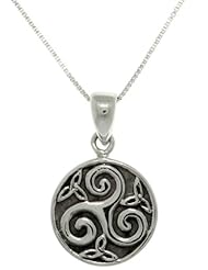 Sterling Silver Celtic Trinity Spiral Necklace