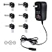 [Inner Negative] SoulBay 3V 4.5V 5V 6V 7.5V 9V 12V Multi Voltage AC/DC Adapter Switching Replacement Power Supply with 6 Plugs for Household Electronics Tip Negative Effects Pedals Keyboards - 2A Max