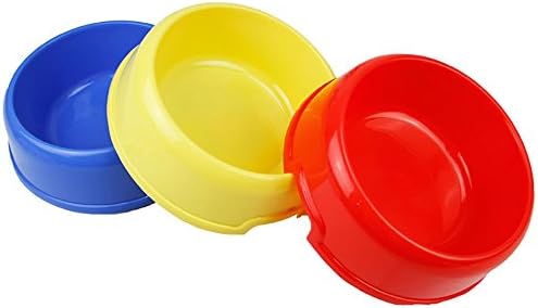 Lindaper Cute Pet Dog Plastic Bowl Round Shape Feeder for Small Dogs Pet