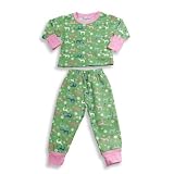 Baby Girl by MJ Collection - Girl Long Sleeve Thermal Underwear Set, Green, Pink