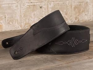 Levys MSS3EP-003 Embroidered 2.5 inch Suede Guitar Strap Diamond Line