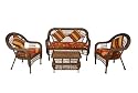 Bond Saratoga 4-Piece Casual Woven Wicker Set, Ruby Color Tone