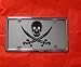 SCURVY DOG, JOLLY ROGER, PIRATE ENGRAVED LICENSE PLATE W/FREE CHROME FRAME