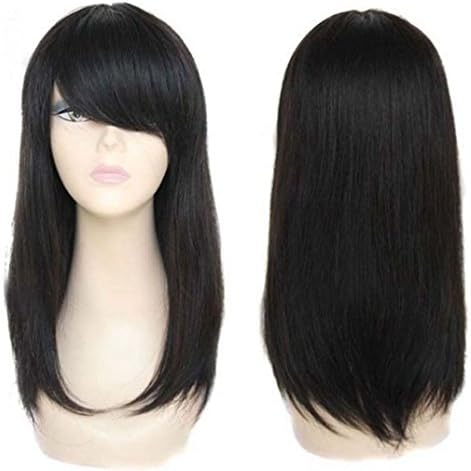 100% Real Hair! Natural Black Brazilian Straight Full Wig Straight Human Hair