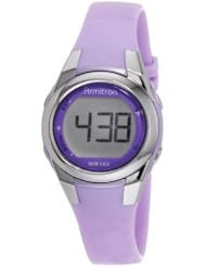 Armitron Womens 45/7021PUR Silver-Tone and Purple Sparkle Digital Sport Watch