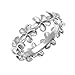Plumeria Eternity Ring in Sterling Silver - 8mm