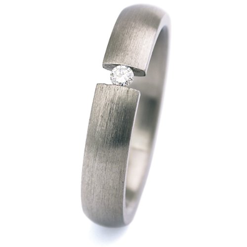 Monomania Damen-Ring Edelstahl 1 Diamant 0,02 ct wei&szlig; Gr. 57 (18.1) 20242-57 Preisvergleich