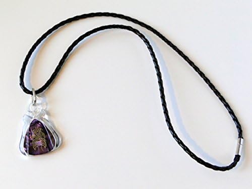 "Pick Dispenser" on Leather necklace, BoloPick, Clear w 4 medium Picks