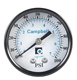 CAMPBELL PGCBM-1-NL PRESSURE GAUGE 0-100 PSI LF