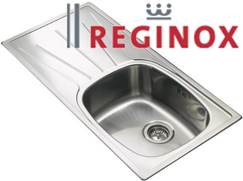 Reginox Inset Kitchen Sink Single Bowl With Right Hand Drainer (RL212SR) Polished Finish