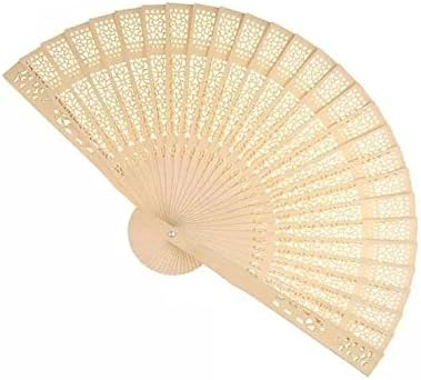 zhejiayiuk Sandalwood Fan (Set of 12 pcs)- Baby Shower Gifts &amp; Wedding Favors