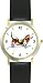 Basset Hound Dog - WATCHBUDDY&reg; DELUXE TWO-TONE THEME WATCH - Arabic Numbers - Black Leather Strap-Children's Size-Small ( Boy's Size & Girl's Size )