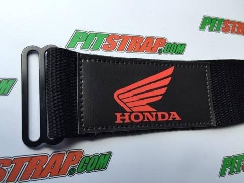 PITSTRAP - Racing Suit Belt / Strap - Red Honda "Wing" Logo - (One Size Fits all 28" through 42") - Black Strap