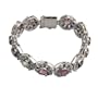Link Bracelets Silver Multi Gemstone 7.25 inches (brclt323)