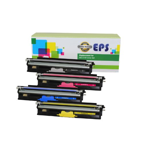 EPS Replacement Toner Cartridges High Yield for Okidata C110, C130N, D1, MC-160N Color Set (Black Cyan Magenta Yellow) On Sale