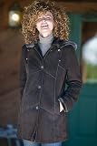Women's Shearling Coat with Detachable Hood