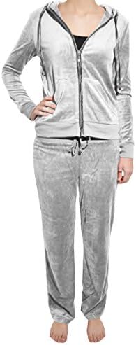 Central Park Velour Track Suit Set (Heather Gray, Medium)