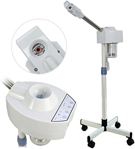 Kissemoji Facial Steamer with UV Hot Ozone for Makeup Aromatherapy Rolling Base Spa Salon Skin Care