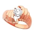 14K Rose Gold Diamond Solitaire Engagement Mounting - CENTER STONE NOT INCLUDED