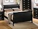 King Size Sleigh Bed Louis Philippe Style in Black Finish