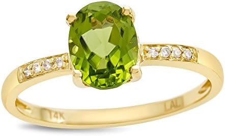 LALI Classics 14kt Yellow Gold Peridot Oval Ring Size 8