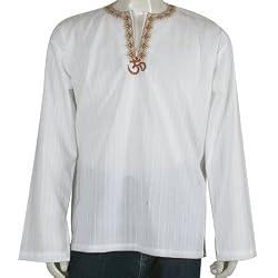 Mens Embroidered Kurta Casual Cotton Shirt India Chest 46 inches (gsk553a)