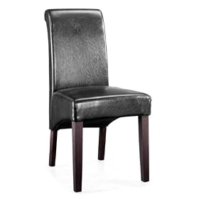 Zuo 405100 Donne Leather Dining Chair - Black - Set of 2 by zuo