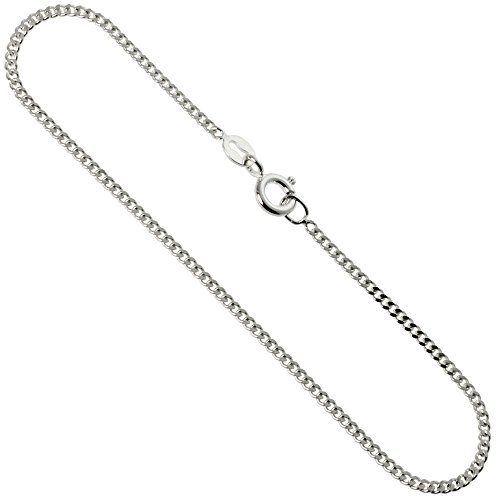 Sterling Silver Thin Curb Cuban Link Chain Necklaces & Bracelets 1.8mm light Nickel Free Italy, 7-30 inch
