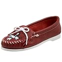 Minnetonka Women's Thunderbird Smooth Moccasin,Red,8 M US