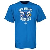 NBA adidas New Orleans Hornets Creole Blue Primary Logo T-shirt