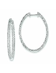 2.8 Carat 14K White Gold Diamond In-Out Hinged Hoop Earrings