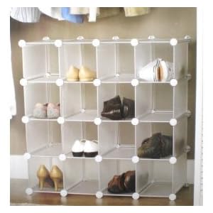 Interlocking shoe organizer/shoe rack for 16 pairs