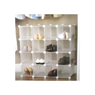 Interlocking shoe organizer/shoe rack for 16 pairs