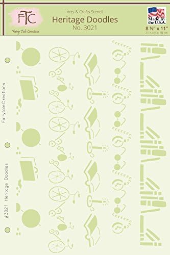 Fairytale Creations Heritage Doodles Stencil, 8-1/2" L x 11" H
