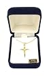 Pack of 2 Gold Rhinestone Star Cross Pendant Necklaces